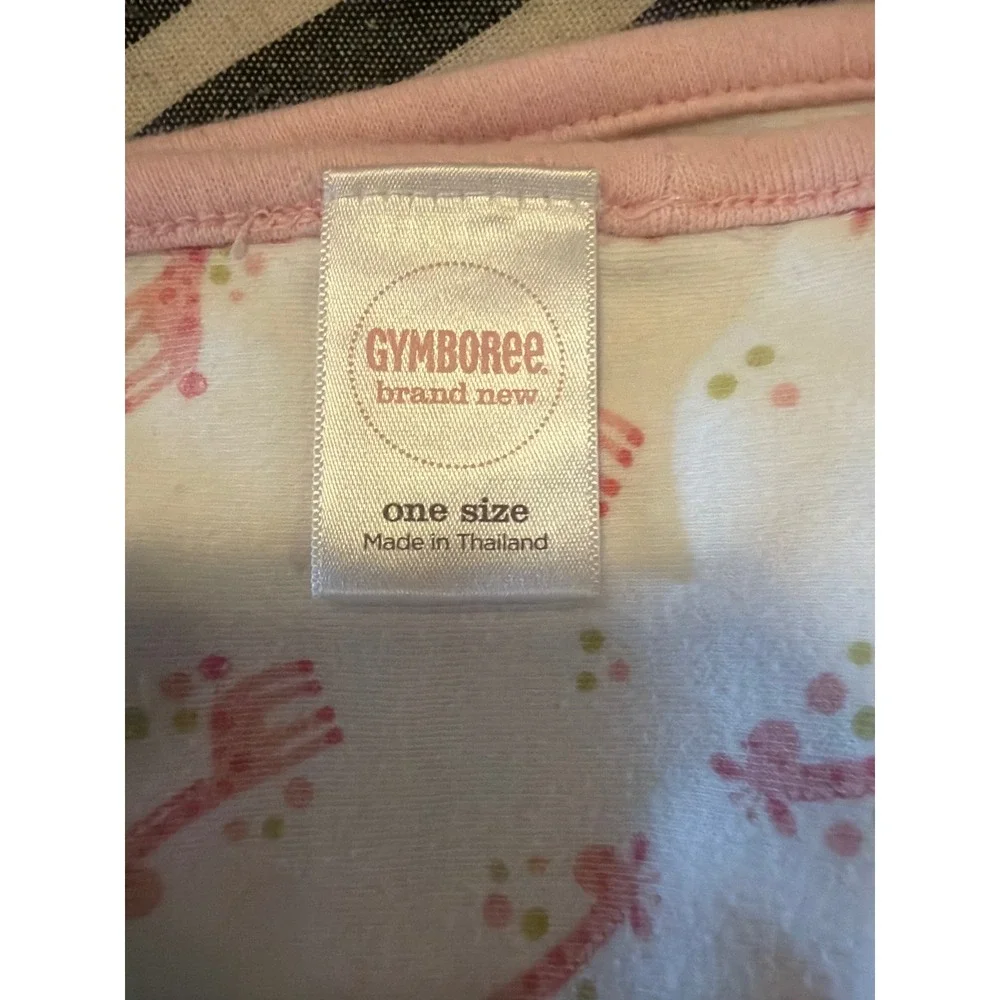 Gymboree Baby Girl Pink White Giraffe Embroidered Cotton Receiving Blanket 2010